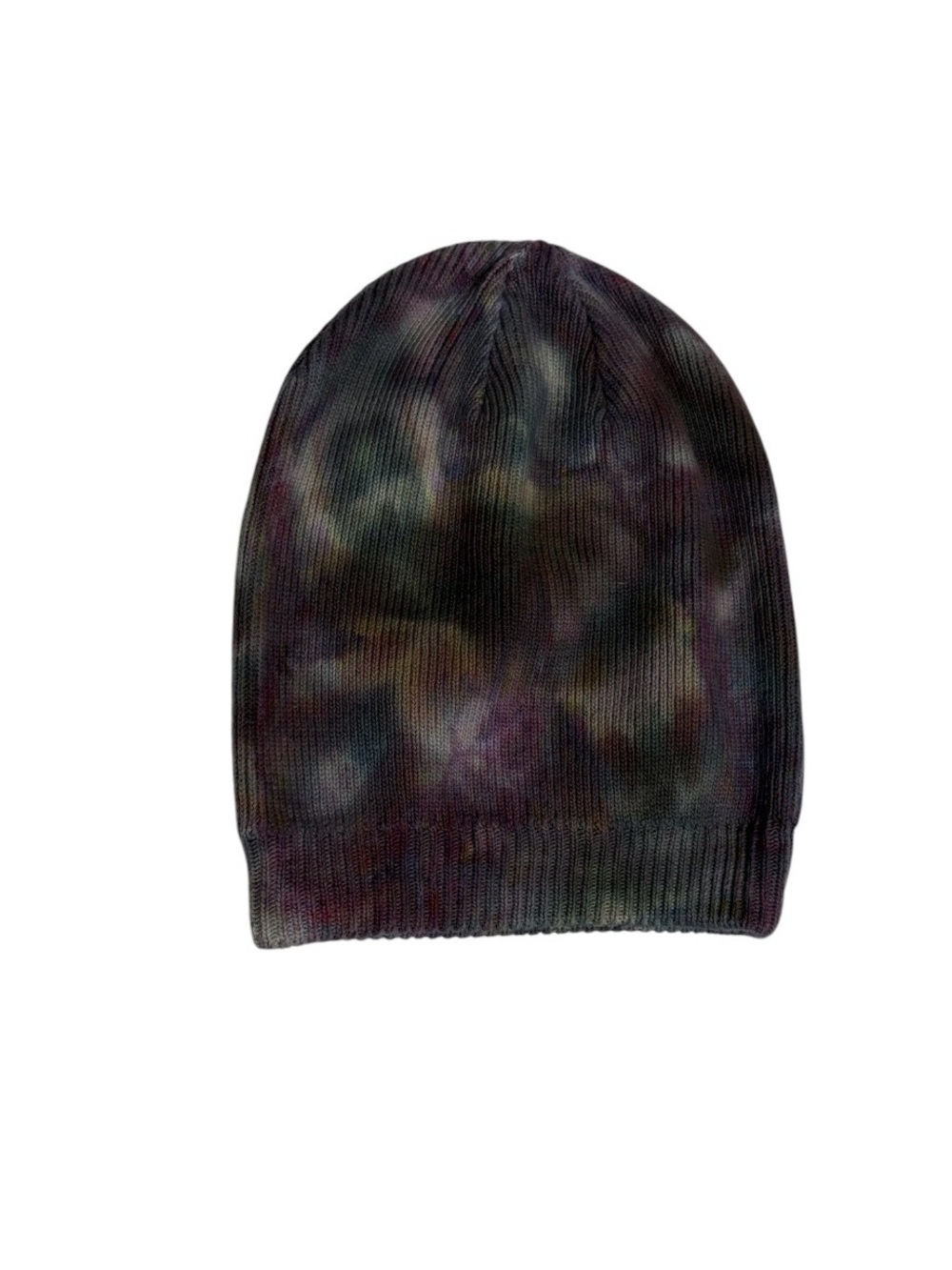 NWT handmade tie dye purple organic cotton beanie hat